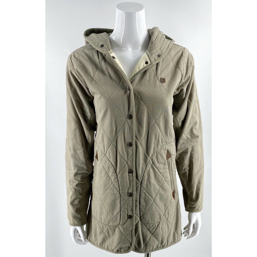 Burton Womens Quilted Jacket Sz Small Khaki Green